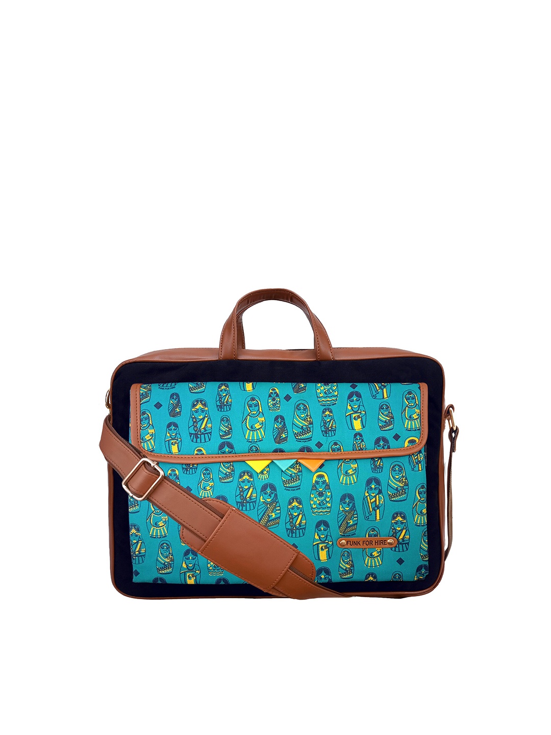 

Funk For Hire Printed Laptop Bag, Turquoise blue