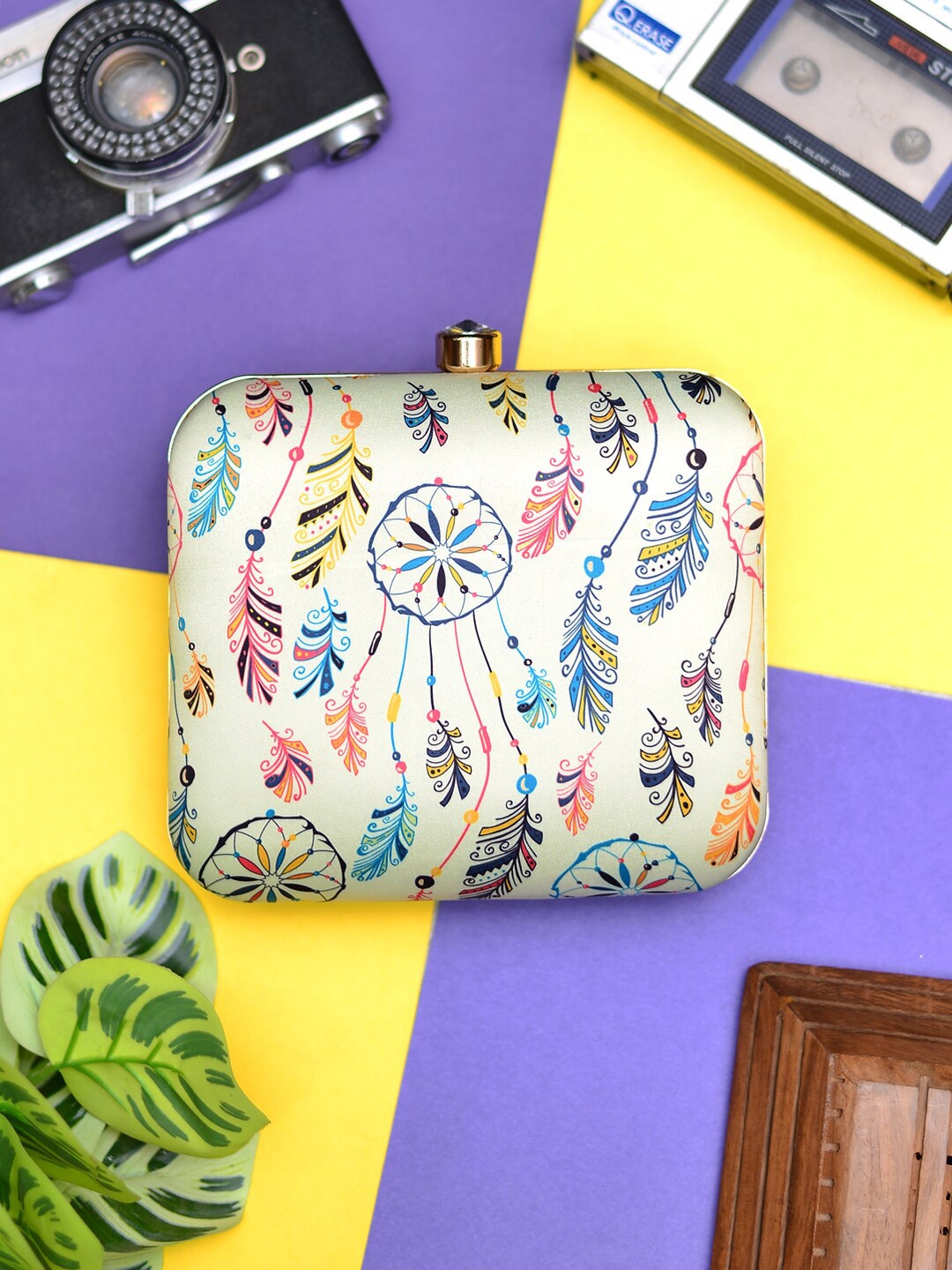

ARTKLIM Dream Catcher Printed Box Clutch, Grey