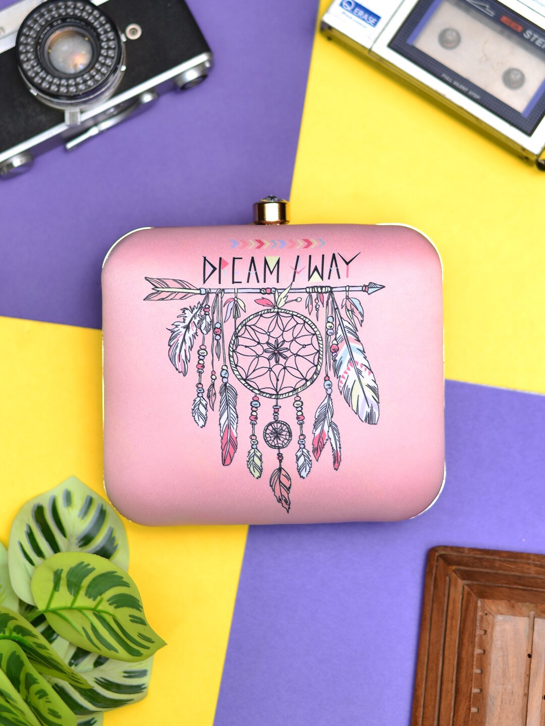 

ARTKLIM Dream Catcher Printed Box Clutch, Pink