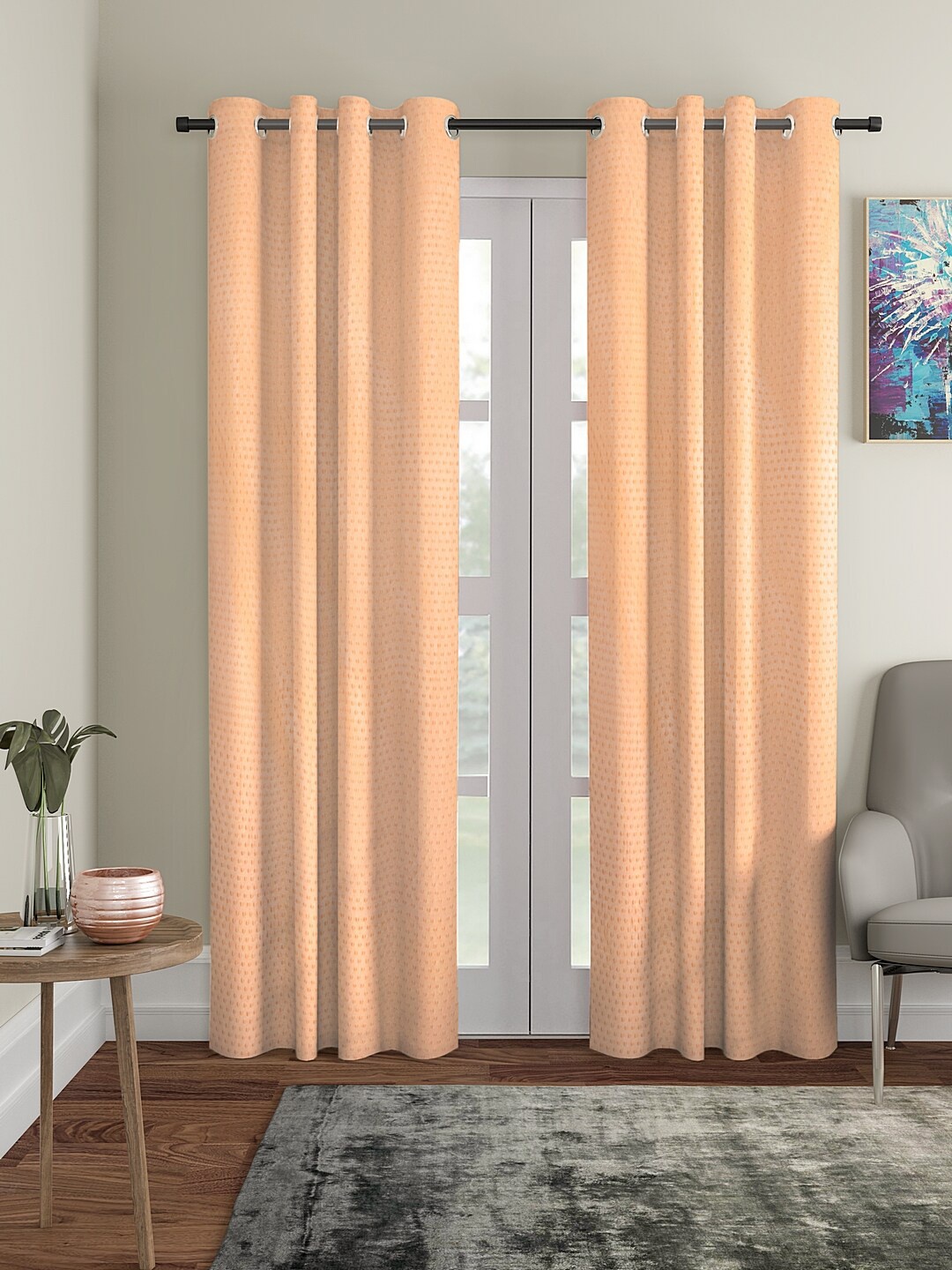 

Cortina Peach-Coloured 2 Pcs Long Door Curtains