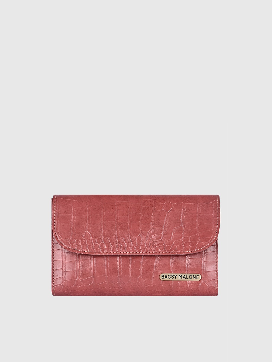 

Bagsy Malone Women Textured Envelope Clutch, Red
