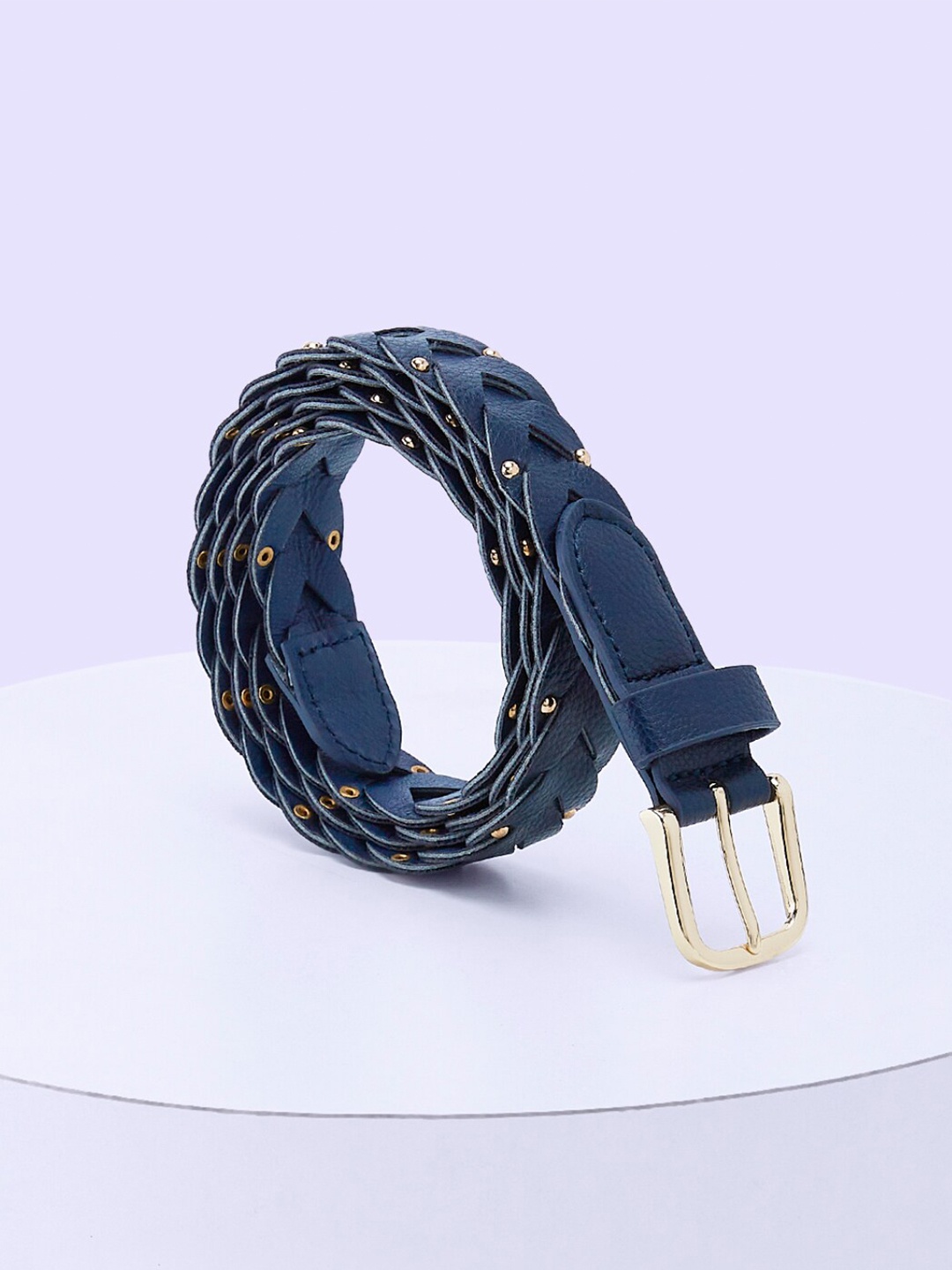 

Forever Glam by Pantaloons Women Textured PU Belt, Navy blue