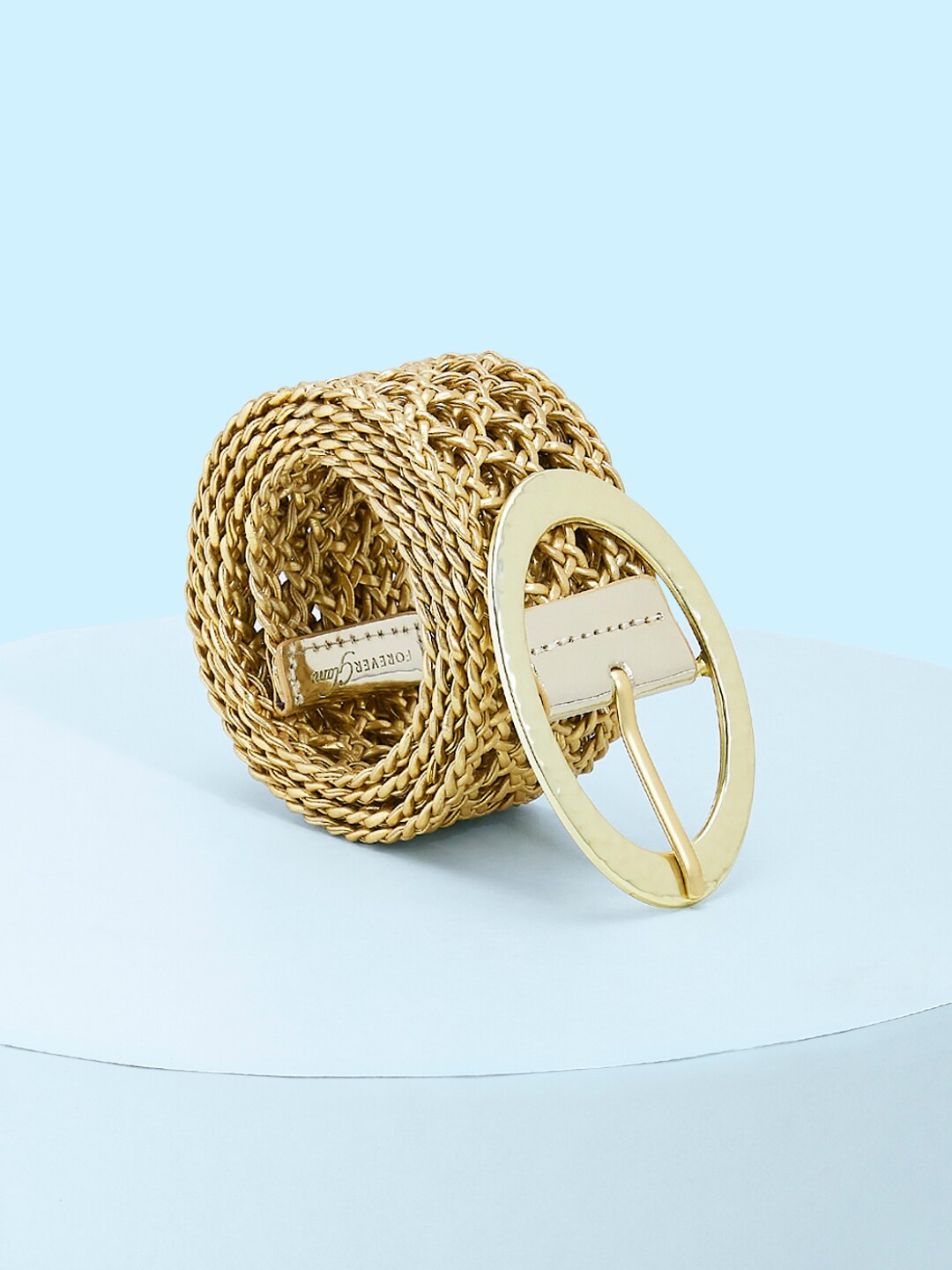 

Forever Glam by Pantaloons Women Braided PU Belt, Gold