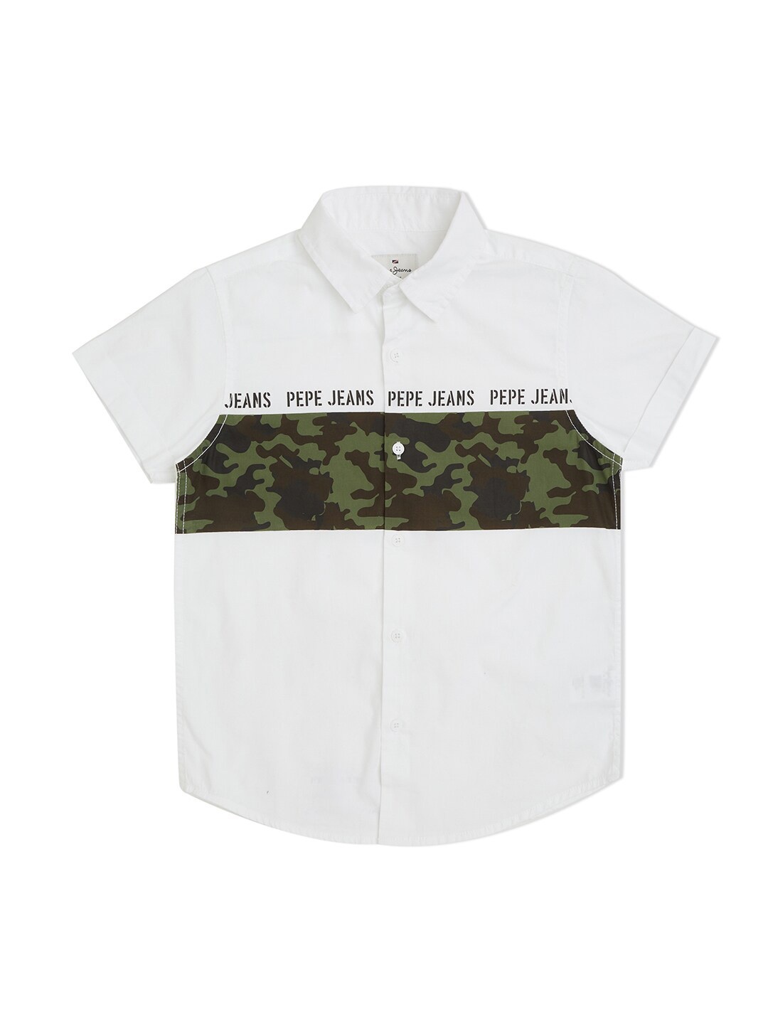 

Pepe Jeans Boys Relaxed Printed Casual Cotton Shirt, White
