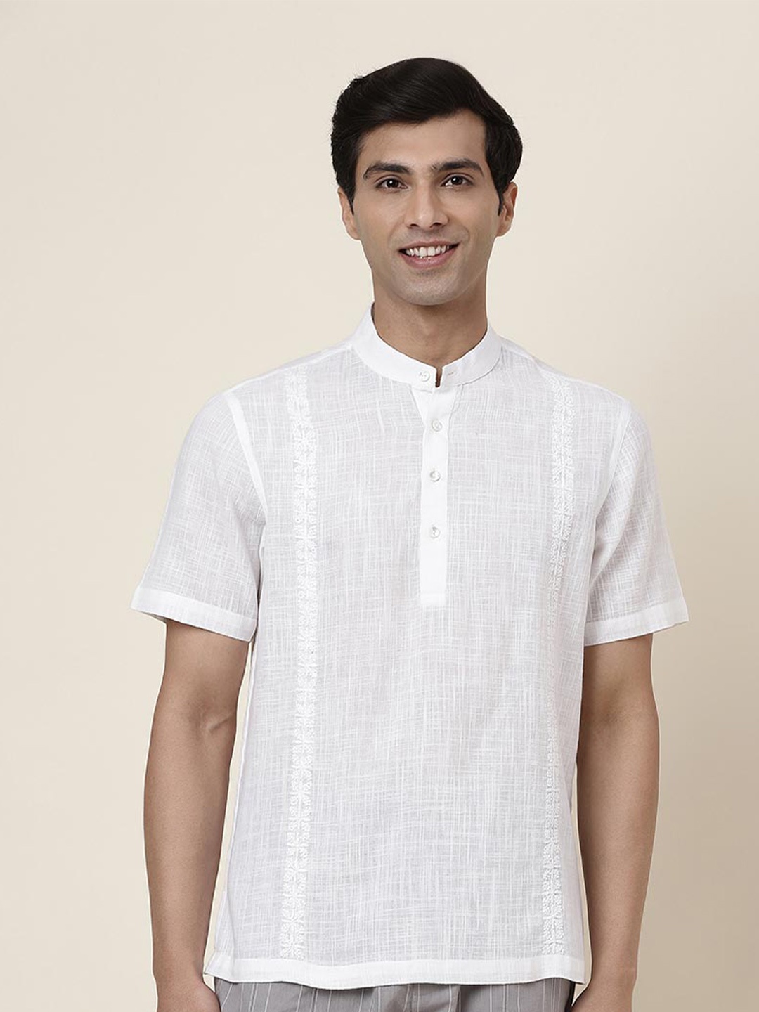

Fabindia Men Casual Cotton Shirt, White