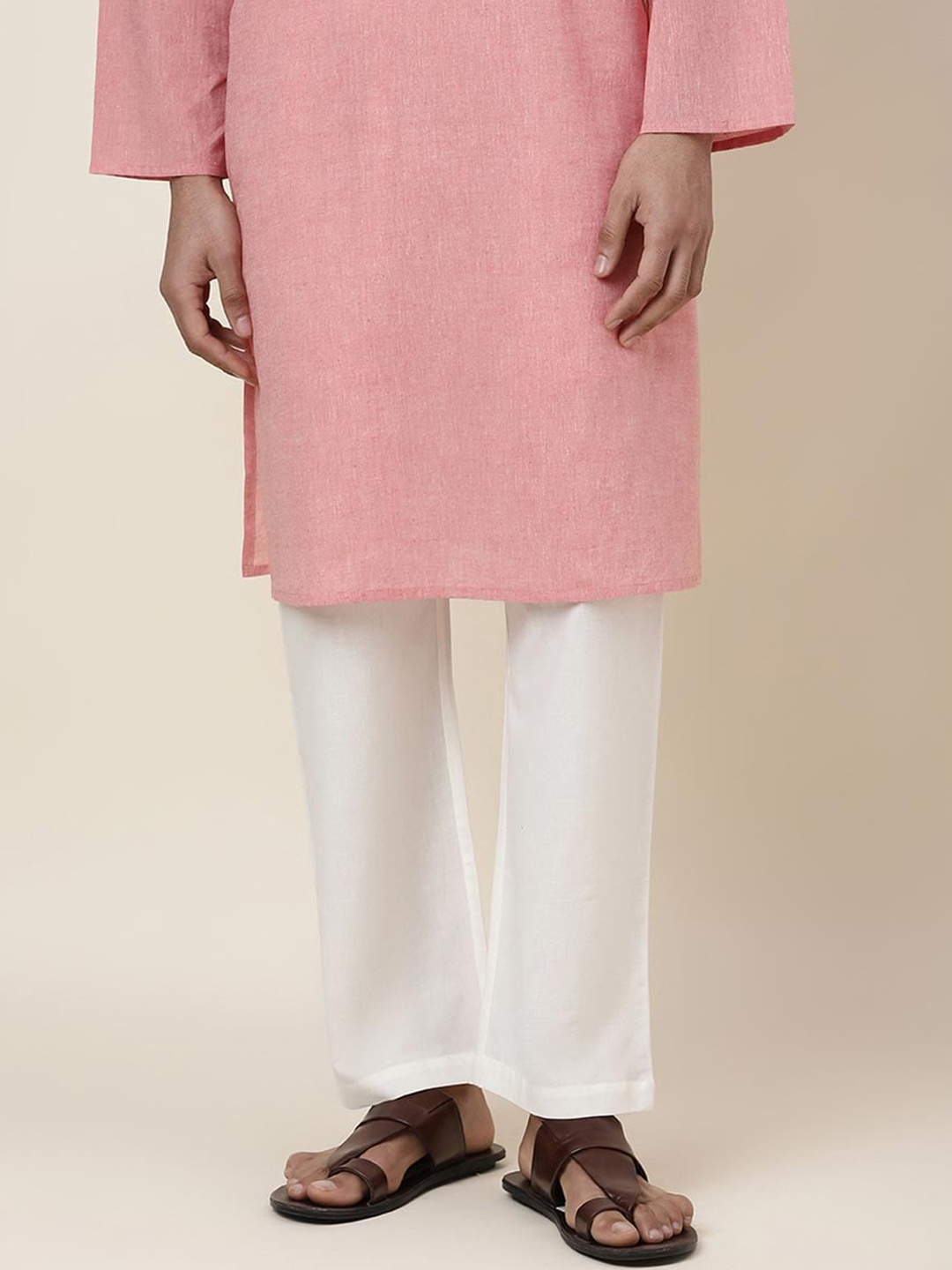 

Fabindia Men Mid-Rise Cotton Straight Fit Pyjamas, Beige