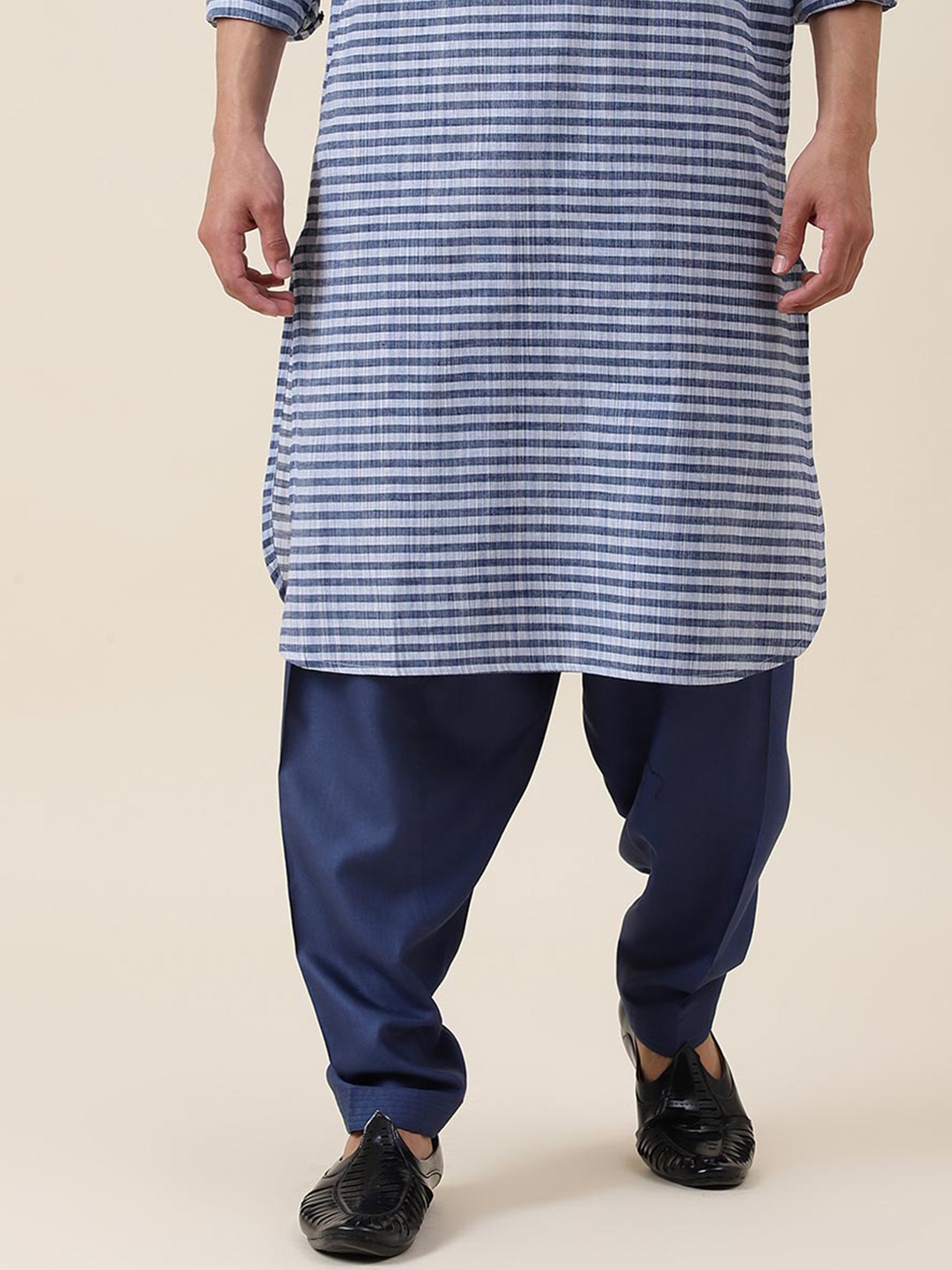 

Fabindia Men Mid-Rise Loose Fit Salwar, Blue
