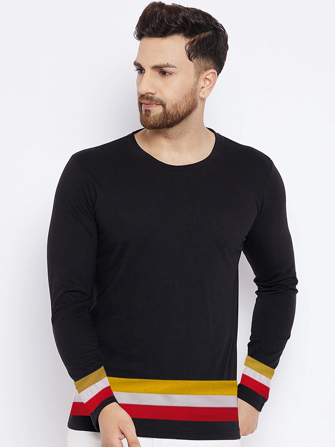 

CLAFOUTIS Striped Cotton T-shirt, Black