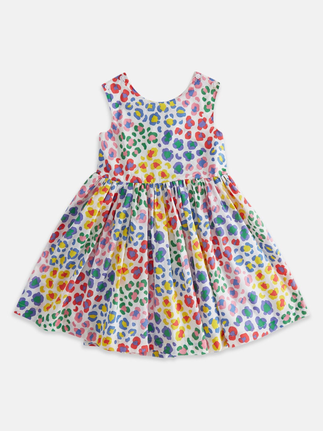 

Pantaloons Junior Girls Floral Round Neck Cotton Dress, White