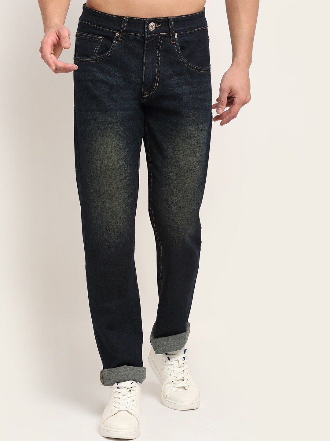 

Cantabil Men Light Fade Stretchable Cotton Jeans, Black