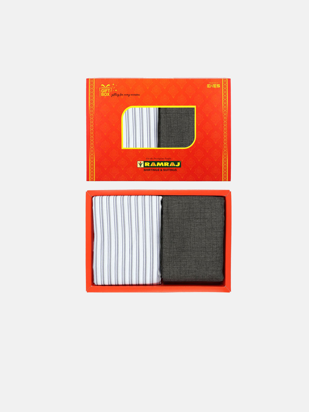 

Ramraj Men Striped Shirt & Trouser Clothing Fabric, White