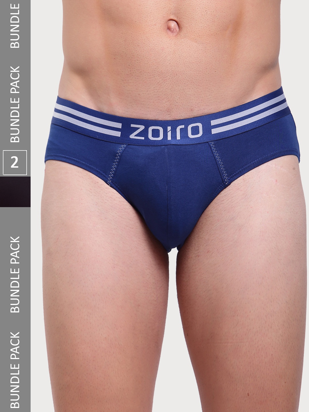 

Zoiro Men Pack Of 2 Anti-Bacterial Basic Briefs, Blue