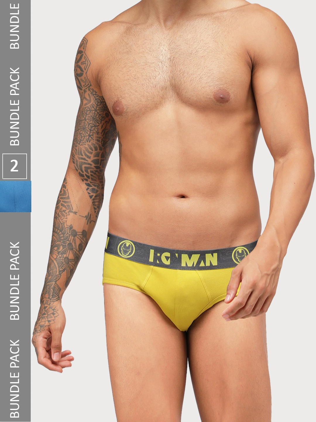 

Zoiro Men Pack Of 2 Coloublocked Anti-Pilling Basic Briefs, Blue