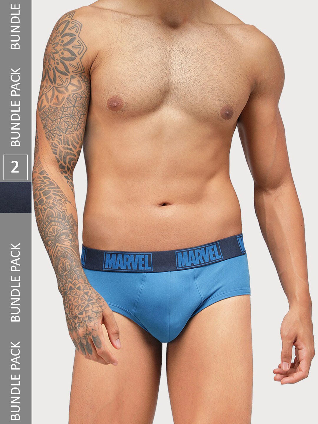 

Zoiro Men Pack Of 2 Basic Marvel Briefs, Blue