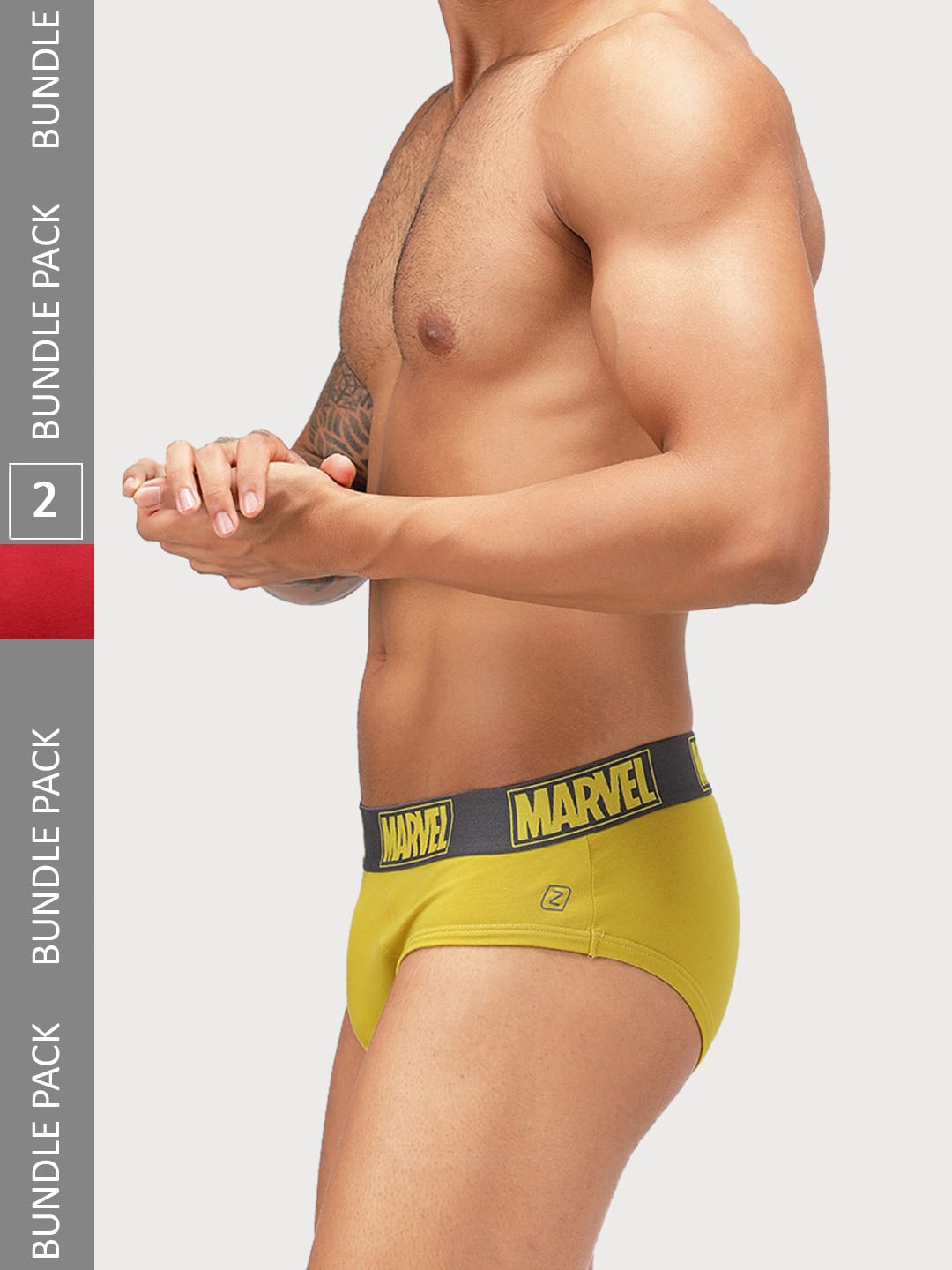 

Zoiro Men Pack Of 2 Basic Marvel Briefs, Red