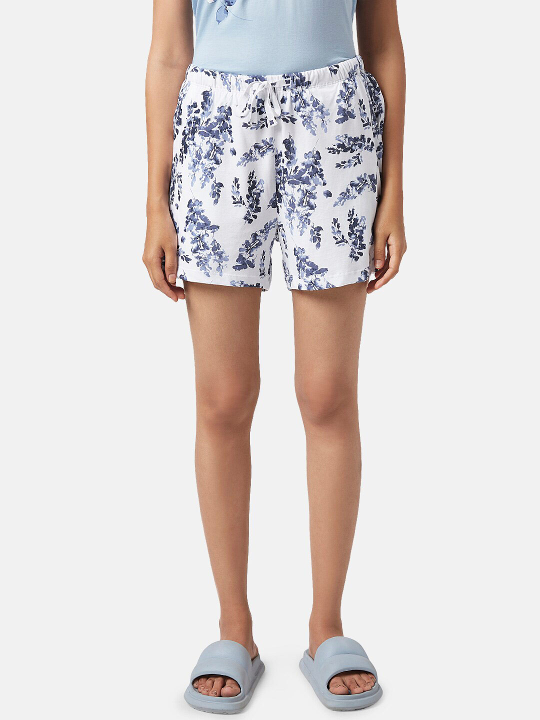 

Dreamz by Pantaloons Women Printed Cotton Lounge Shorts, White