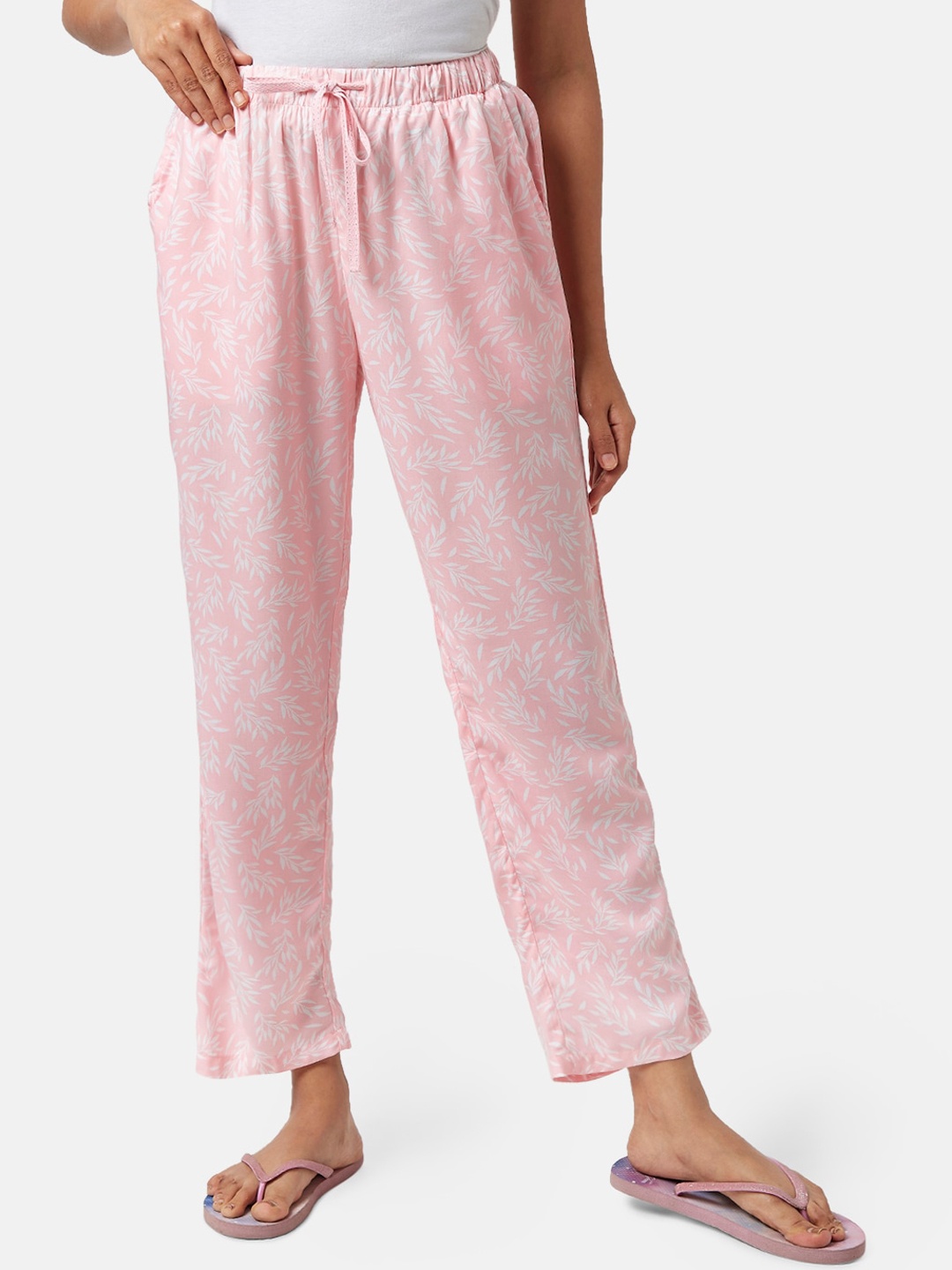 

Dreamz by Pantaloons Women Printed Straight Lounge Pants, Pink