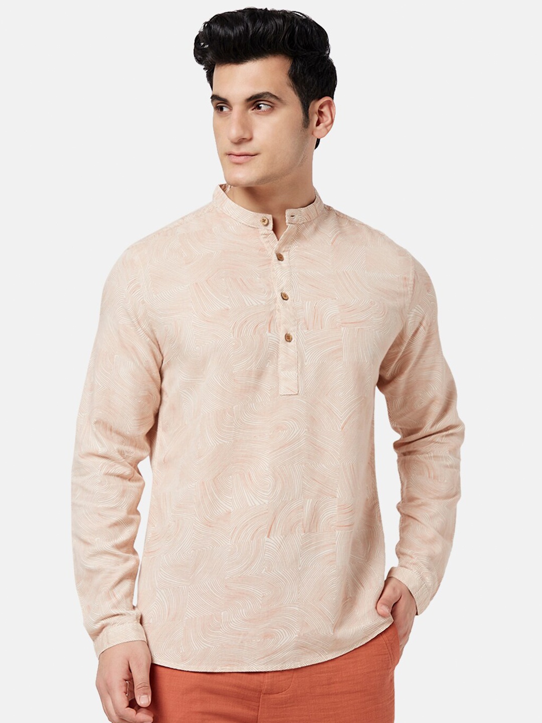 

7 Alt by Pantaloons Geometric Printed Casual Shirt, Rust