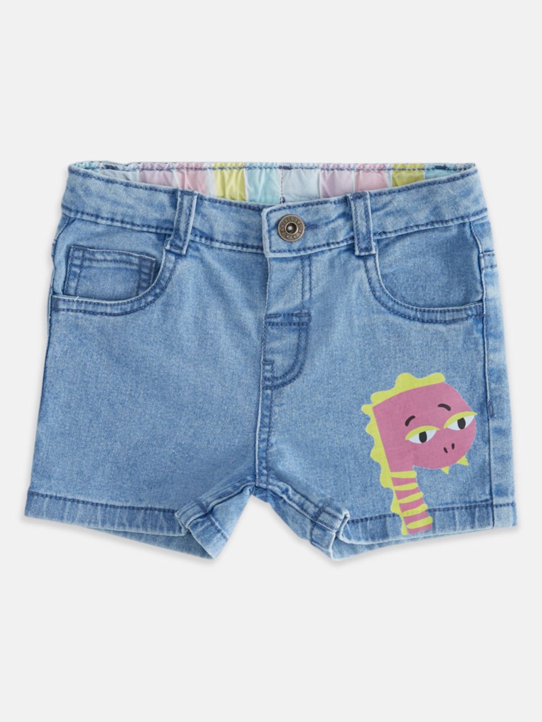 

Pantaloons Baby Girls Cotton Denim Shorts, Blue