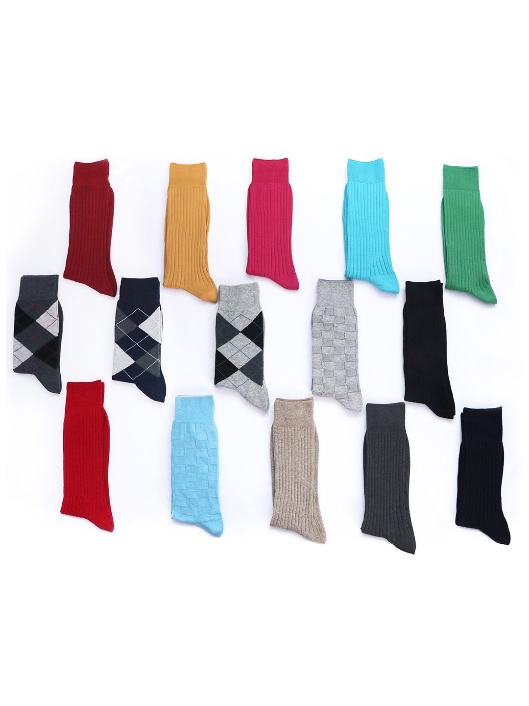 

Balenzia Men Pack Of 15 Patterned Calf-Length Socks, Multi