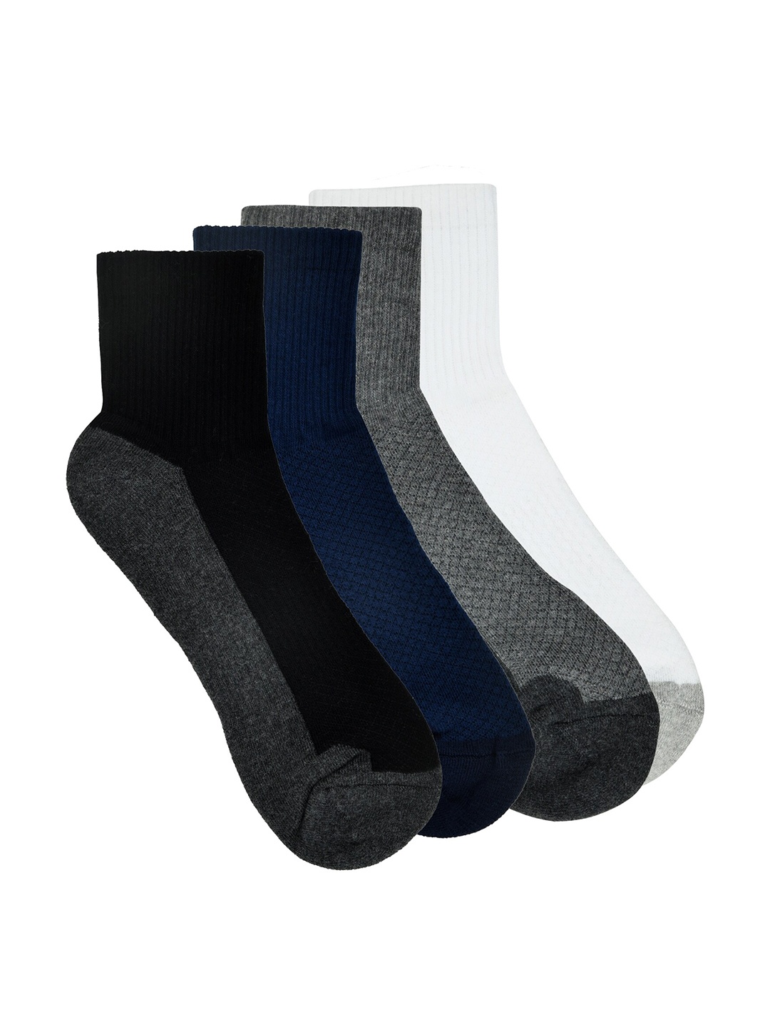 

Balenzia Men Pack Of 4 Patterned Above Ankle-Length Sports Socks, White