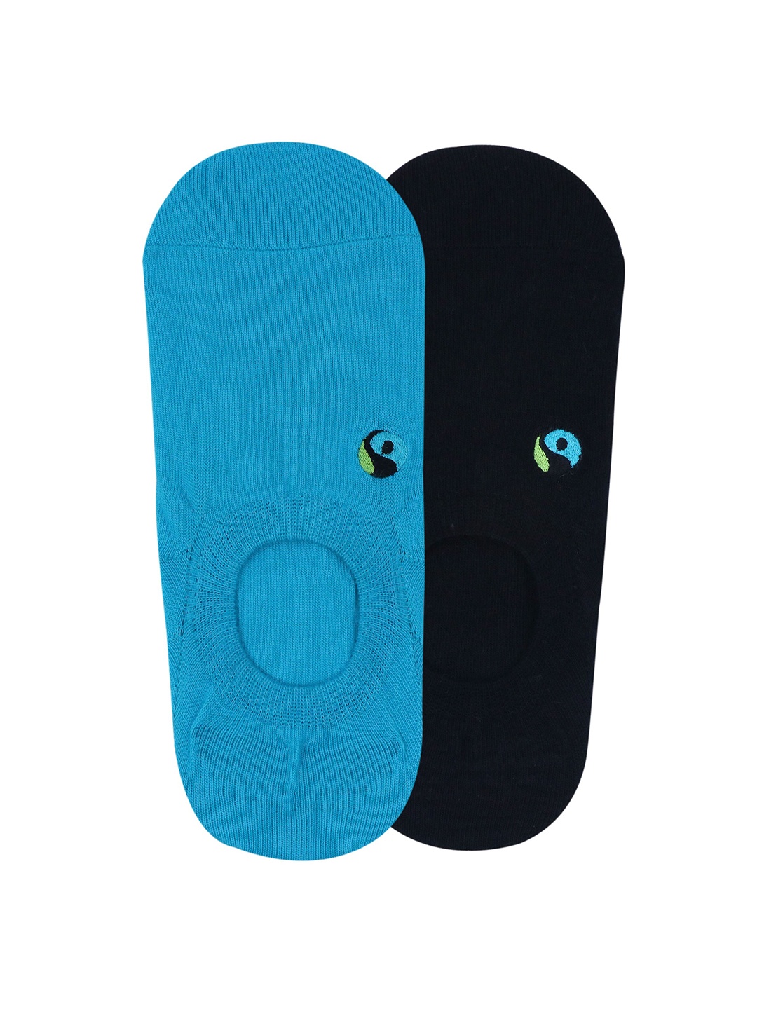 

Balenzia Men 2Pcs Patterned Fairtrade Ankle-Length Organic Sneaker Cotton Socks, Black