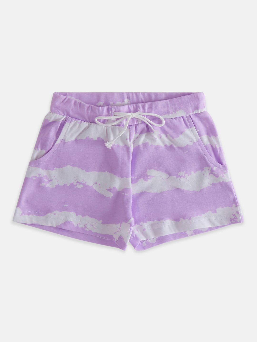 

Pantaloons Junior Girls Abstract Printed Cotton Shorts, Purple