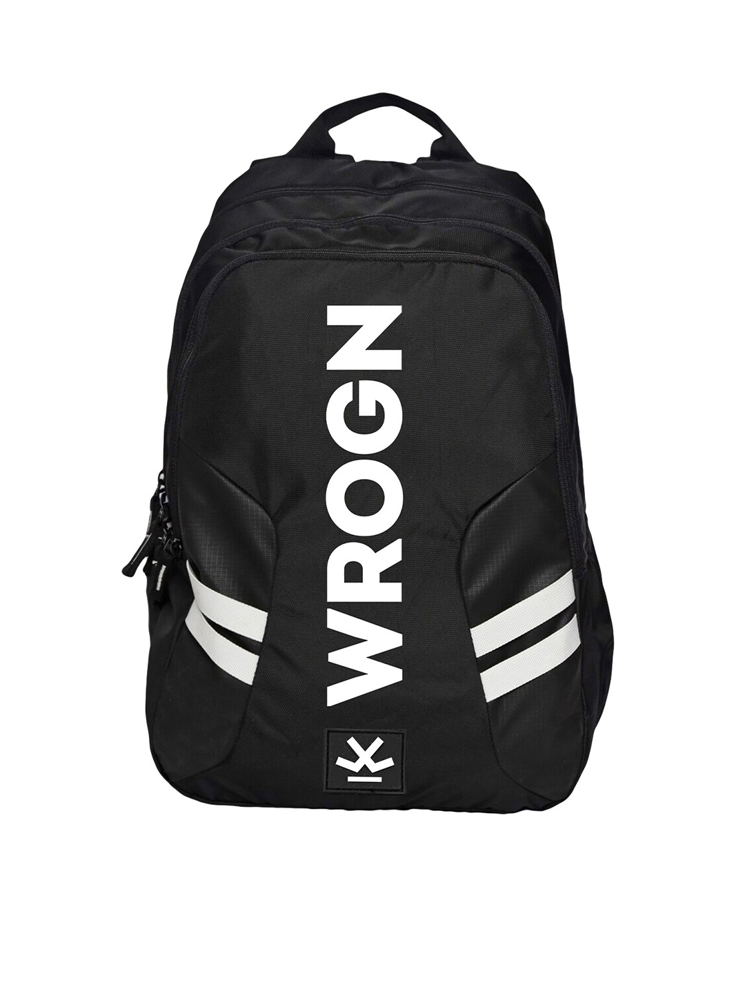 

WROGN Brand Logo Laptop Backpack with Reflective Strip, Black