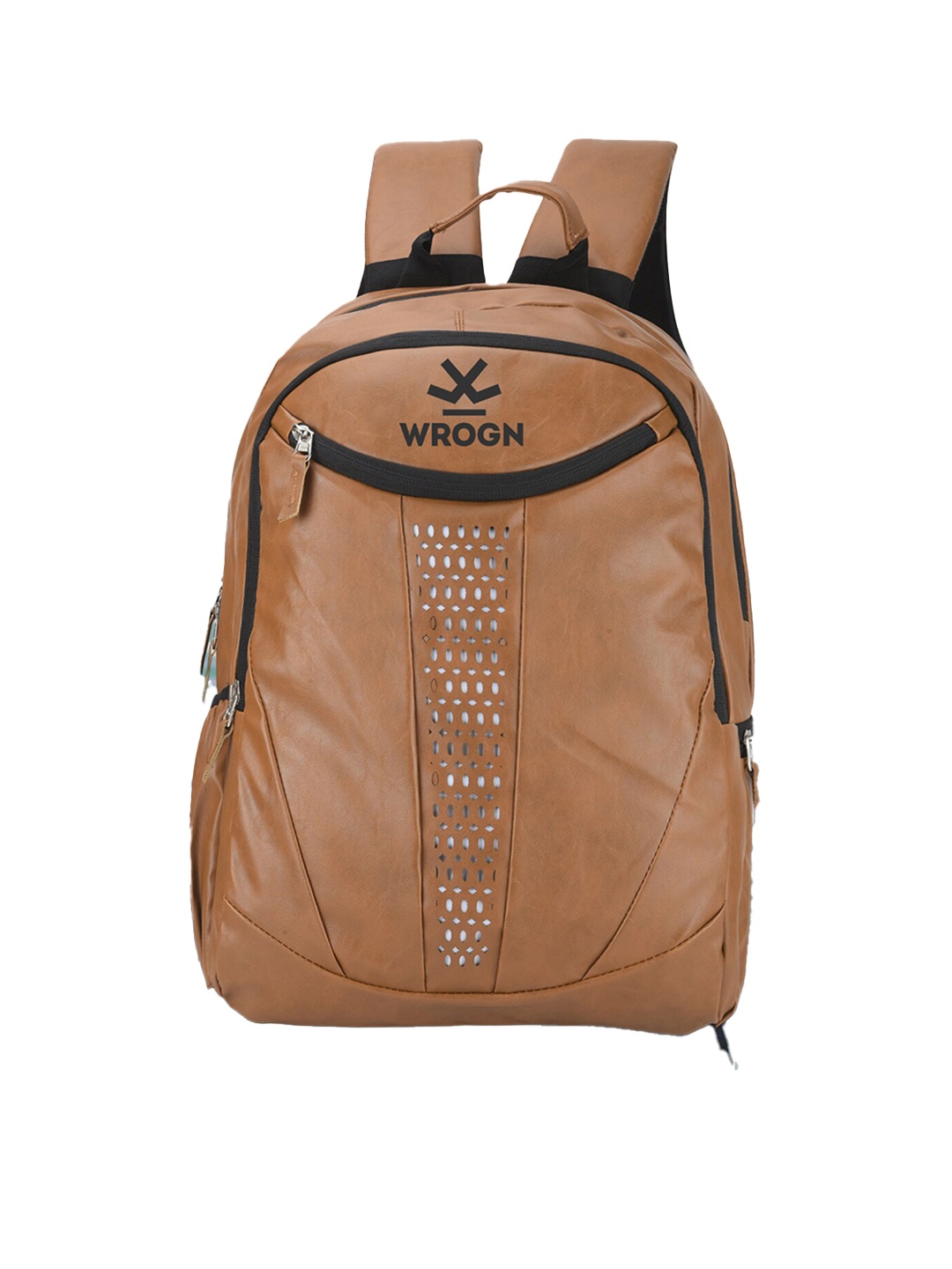 

WROGN HARDROCK Ergonomic Water Resistant Backpack with Reflective Strip & Rain Cover, Tan