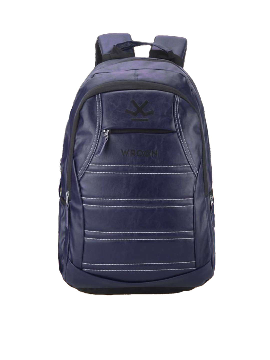 WROGN Brand Logo Laptop Backpack with Reflective Strip, Navy blue