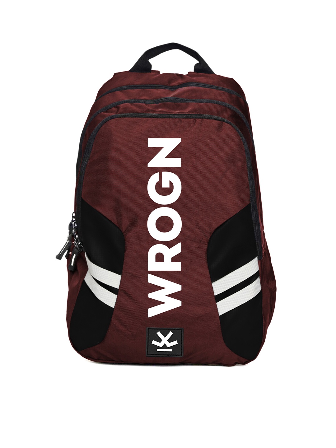 

WROGN Printed Reflective Strip Water Proof Large Backpack with Rain Cover, Maroon