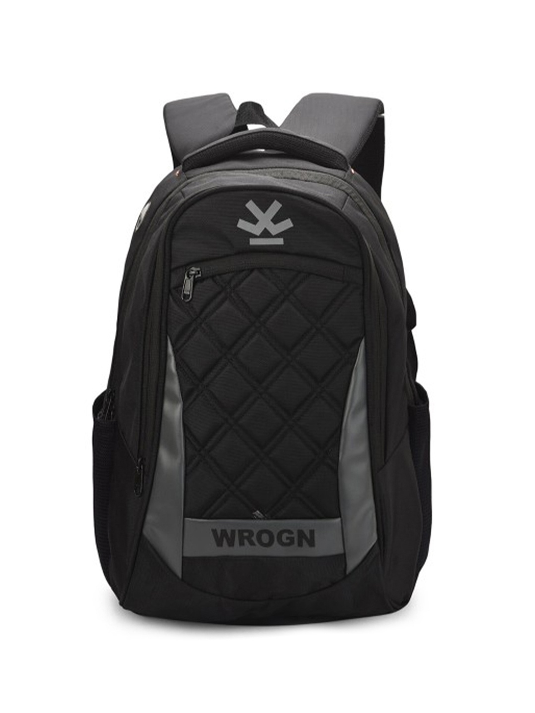 

WROGN Textured Reflective Strip Water Proof Large Backpack with Rain Cover, Black