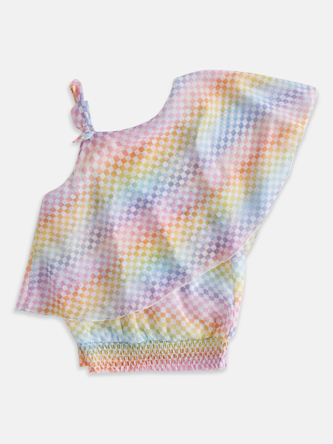 

Pantaloons Junior Geometric Printed One Shoulder Cotton Top, Multi