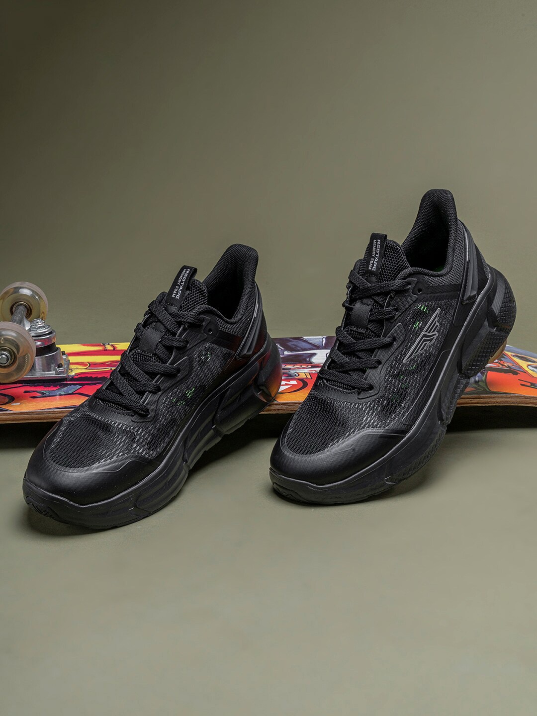 

Red Tape Men Mesh Walking Shoes, Black