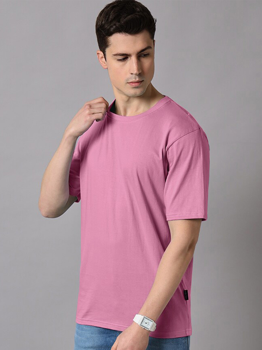 

The Dry State Round Neck Cotton Loose Fit T-shirt, Pink