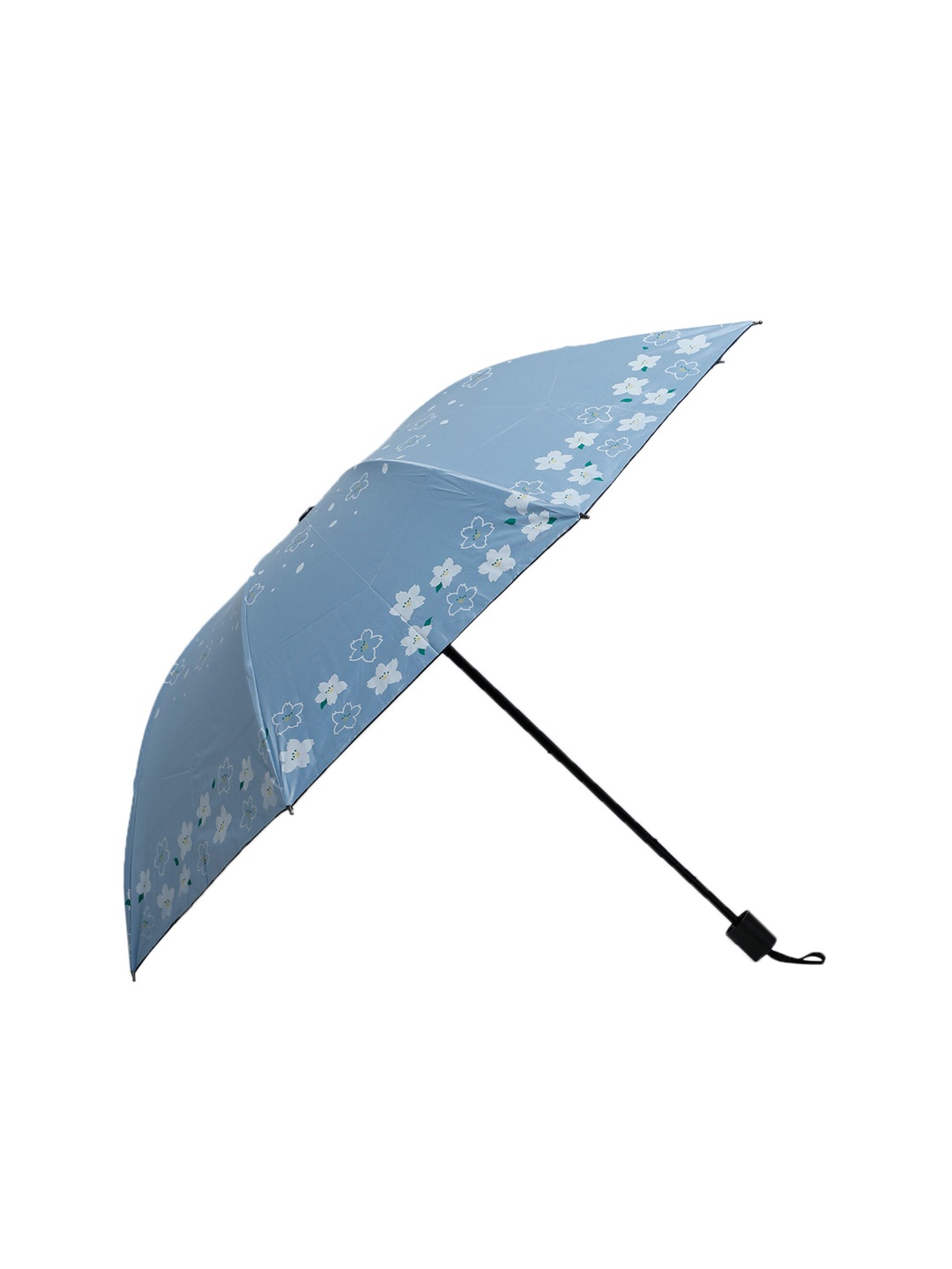 

LOOM LEGACY Floral Printed 3-Fold Manual Umbrella, Turquoise blue