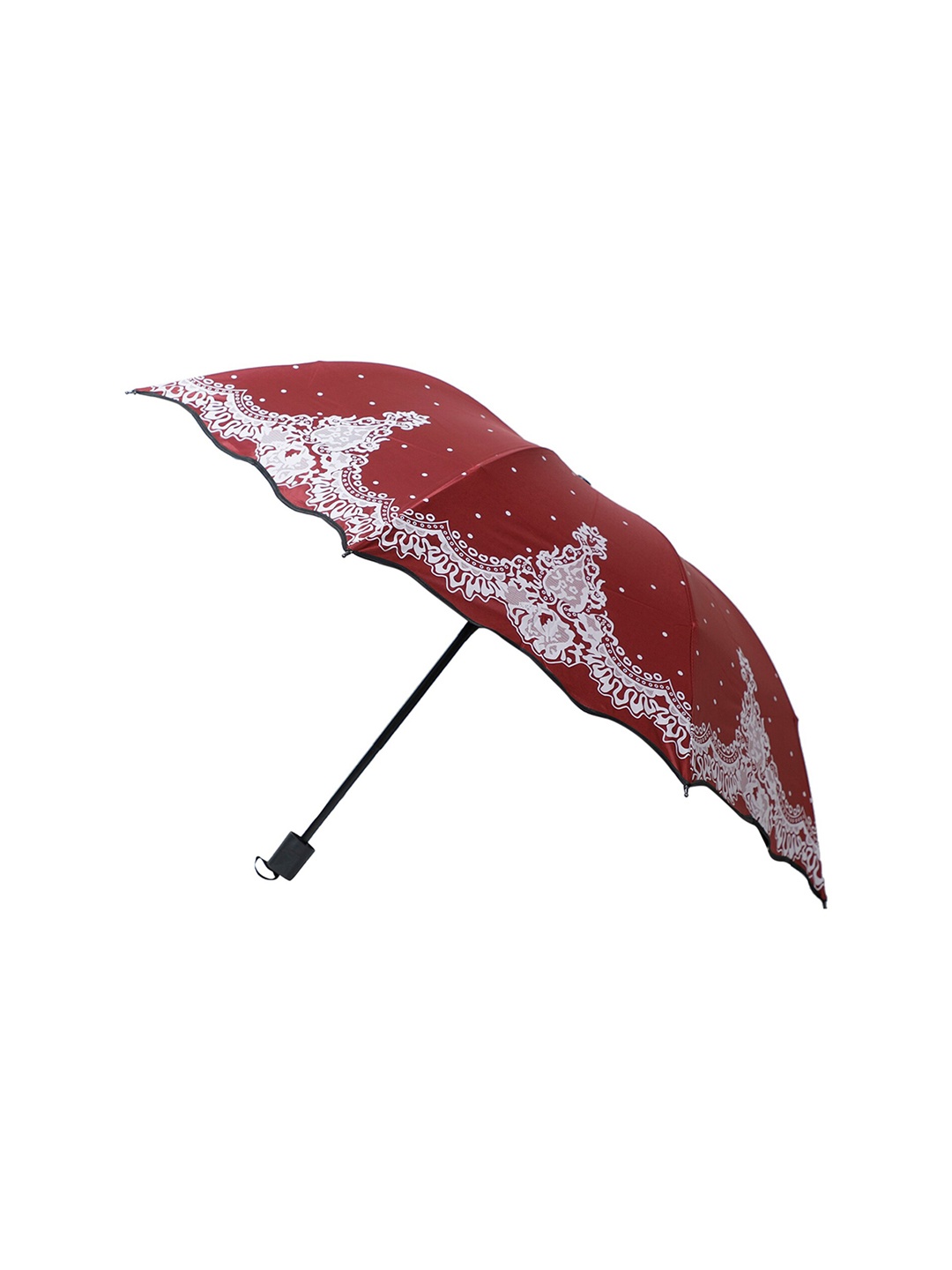 

LOOM LEGACY Floral Printed 3-Fold Manual Umbrella, Maroon