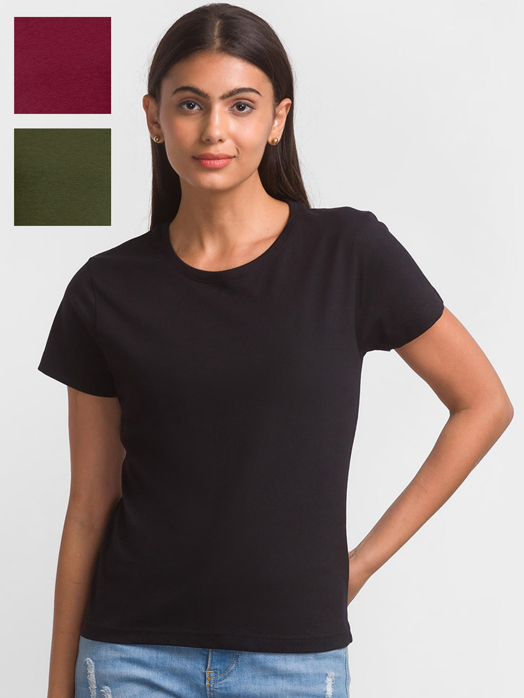 

NOIRA Women Set Of 3 T-shirt, Black