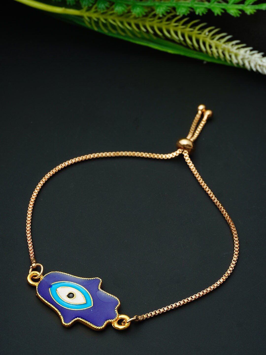 

Ferosh Women Gold-Plated Evil Eye Charm Bracelet, Blue