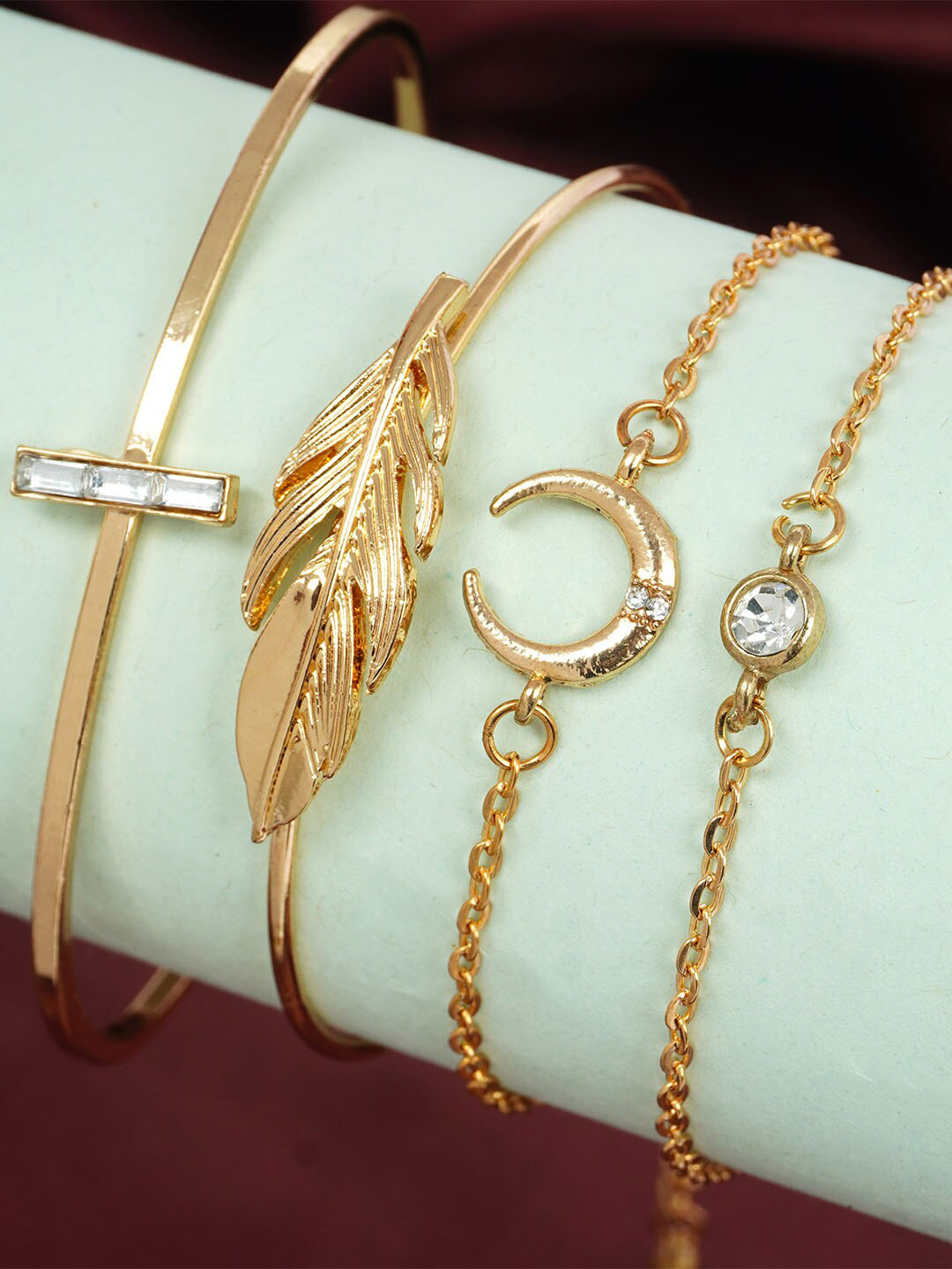 

Ferosh Women Set of 4 Gold-Plated Bracelets