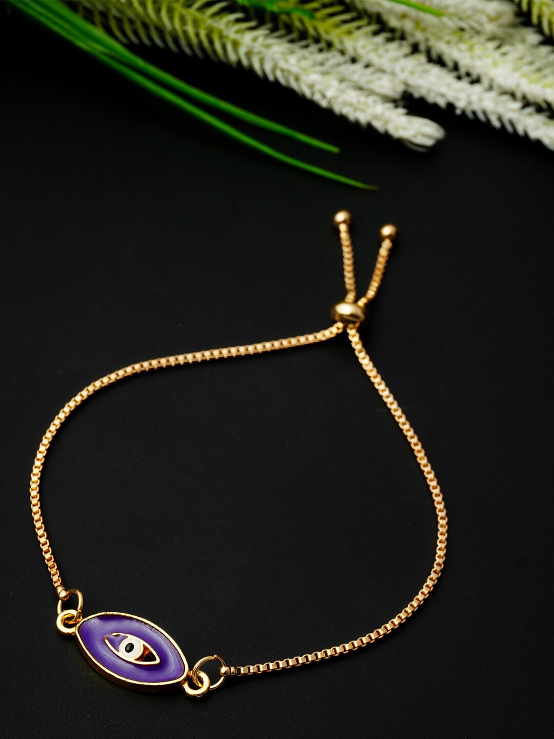 

Ferosh Women Gold-Plated & Blue Charm Bracelet, Purple