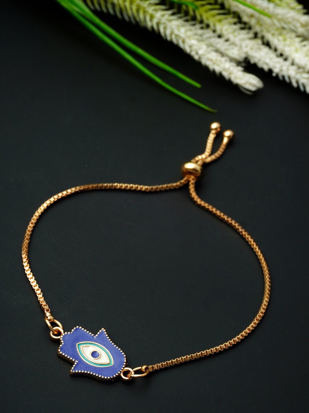 

Ferosh Women Gold-Plated Evil Eye Charm Bracelet, Blue