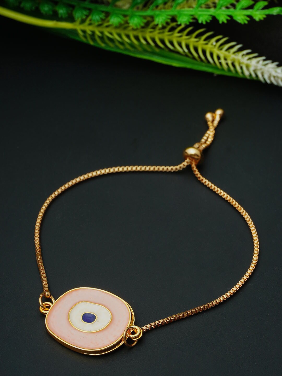 

Ferosh Gold-Plated Evil Eye Charm Bracelet, Pink