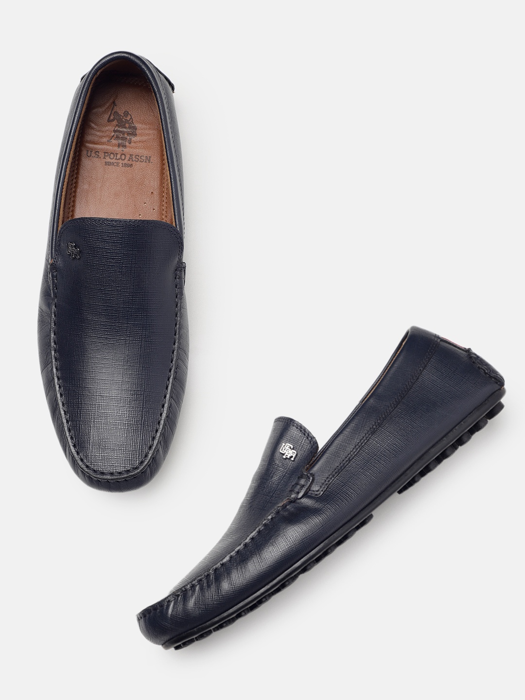 

U.S. Polo Assn. Men Crent 2.0 Leather Loafers, Navy blue