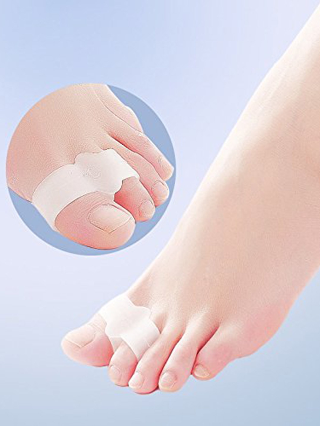 

Alexvyan Pair of Silicone Gel Foot index Finger Separator Orthopedic Protector, White