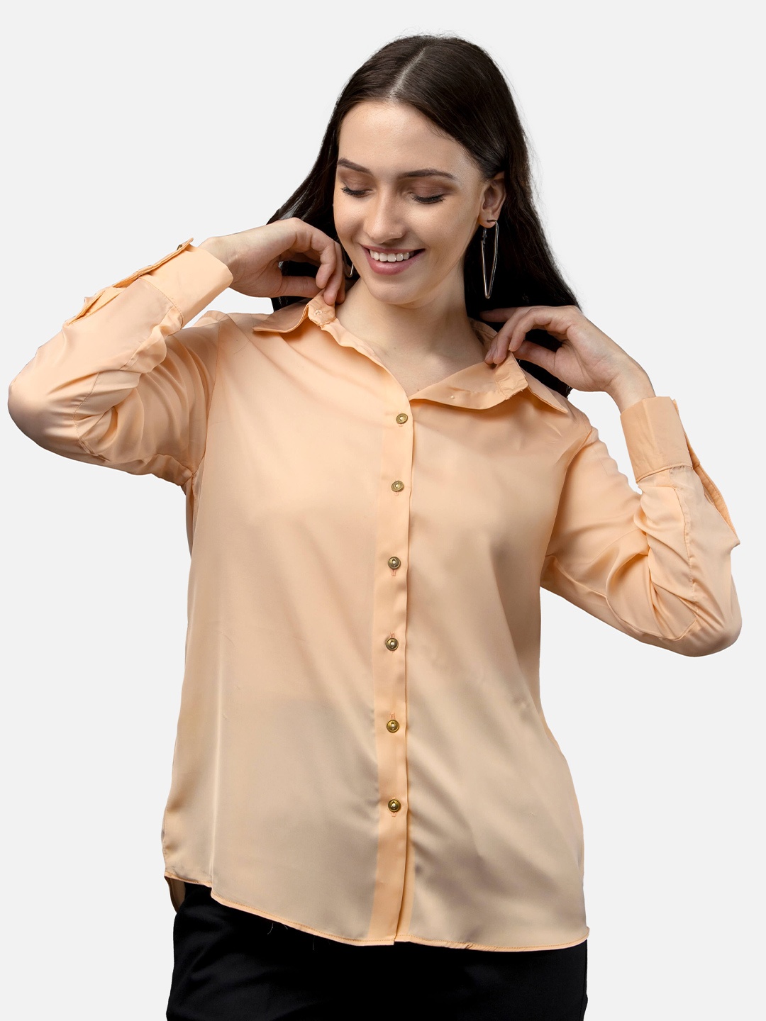 

NEOFAA Women Casual Shirt, Orange