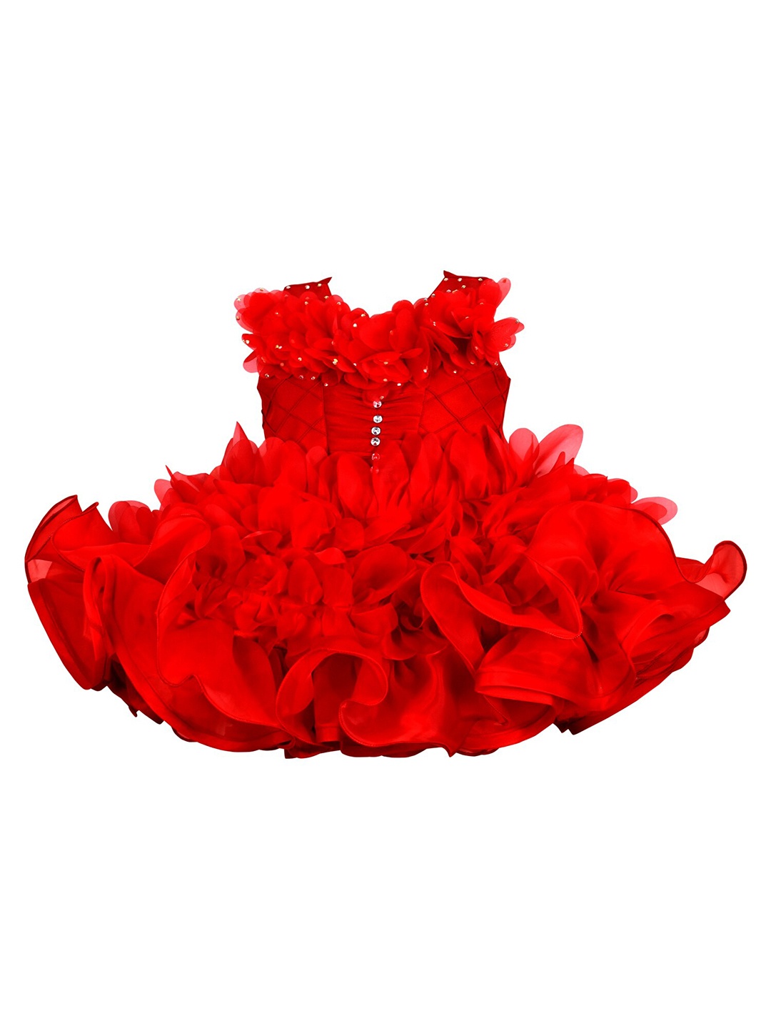 

AMIRTHA FASHION Layered Satin Maxi Dress, Red