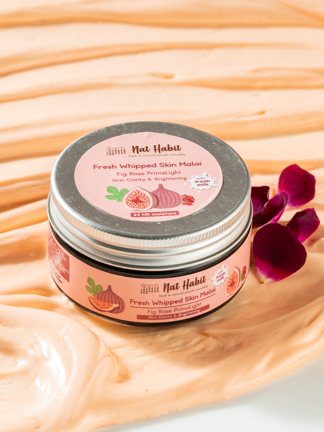 

Nat Habit Fig Rose Prima Light Body Butter For 24 Hr Body Moisturisation Skin Clarity Brightening - 120ml, Pink