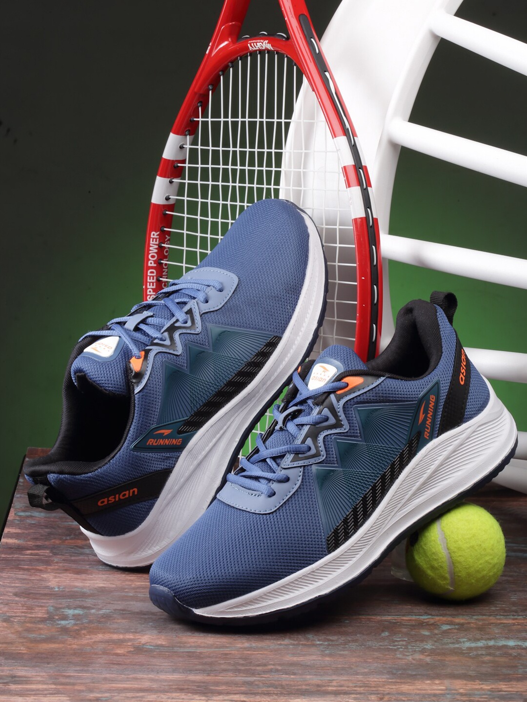 

ASIAN Men Mesh Running Non-Marking Shoes, Blue