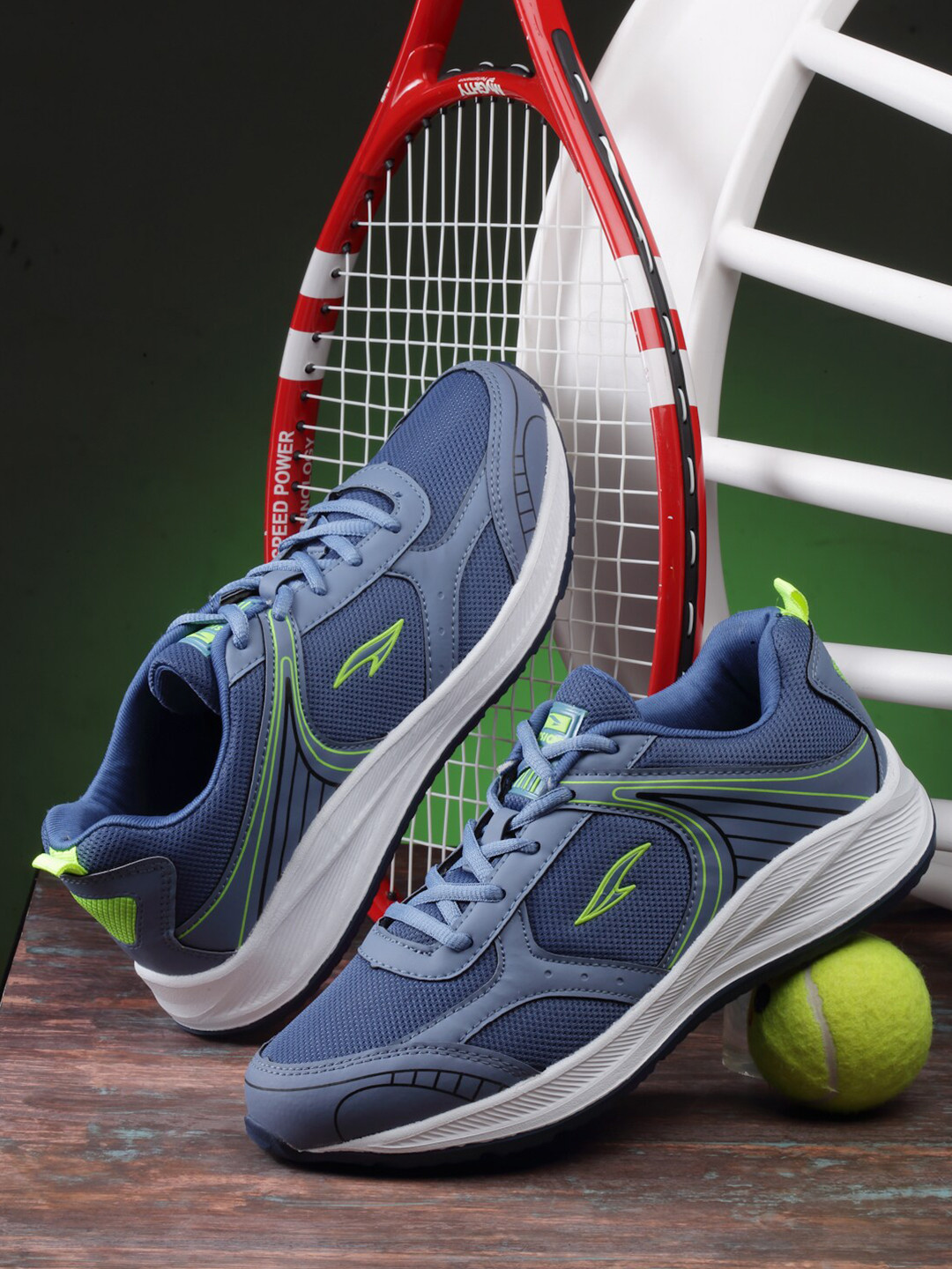 

ASIAN Men Mesh Running Non-Marking Shoes, Blue